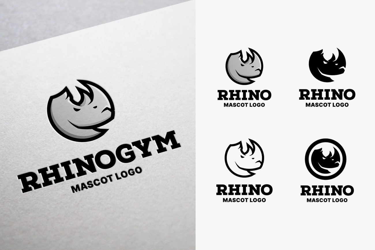 Some options of the rhino logos.