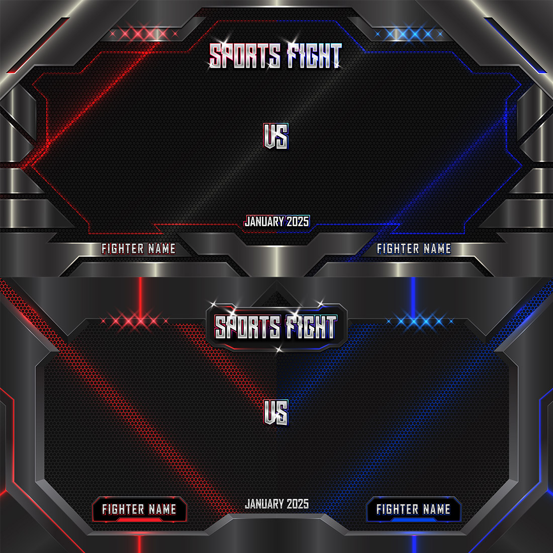 10 Sports Fight Posters and Backgrounds in 3D Realistic Style preview image.