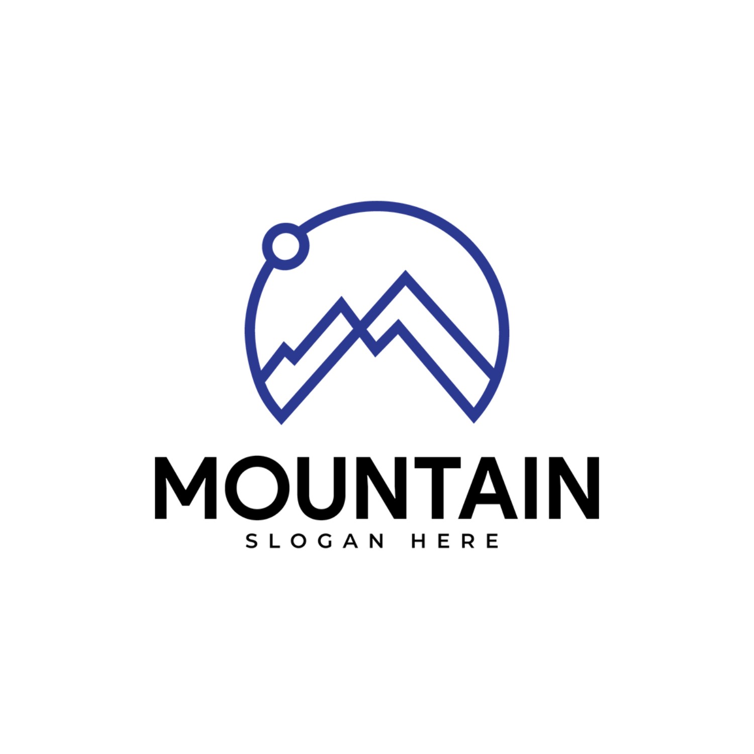 Mountain Line Art Vector Logo Design cover image.