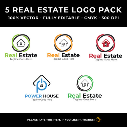 Real Estate Logo Pack cover image.