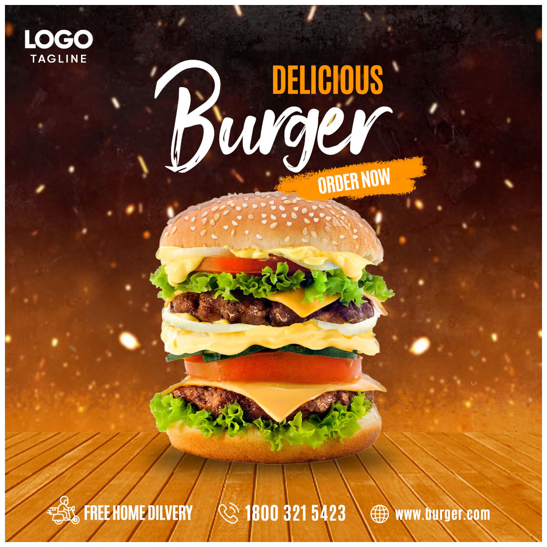 Food Social Media Post Template cover image.