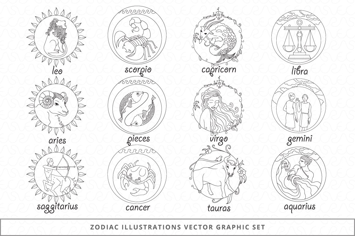 So delicate and beautiful zodiac illustrations.