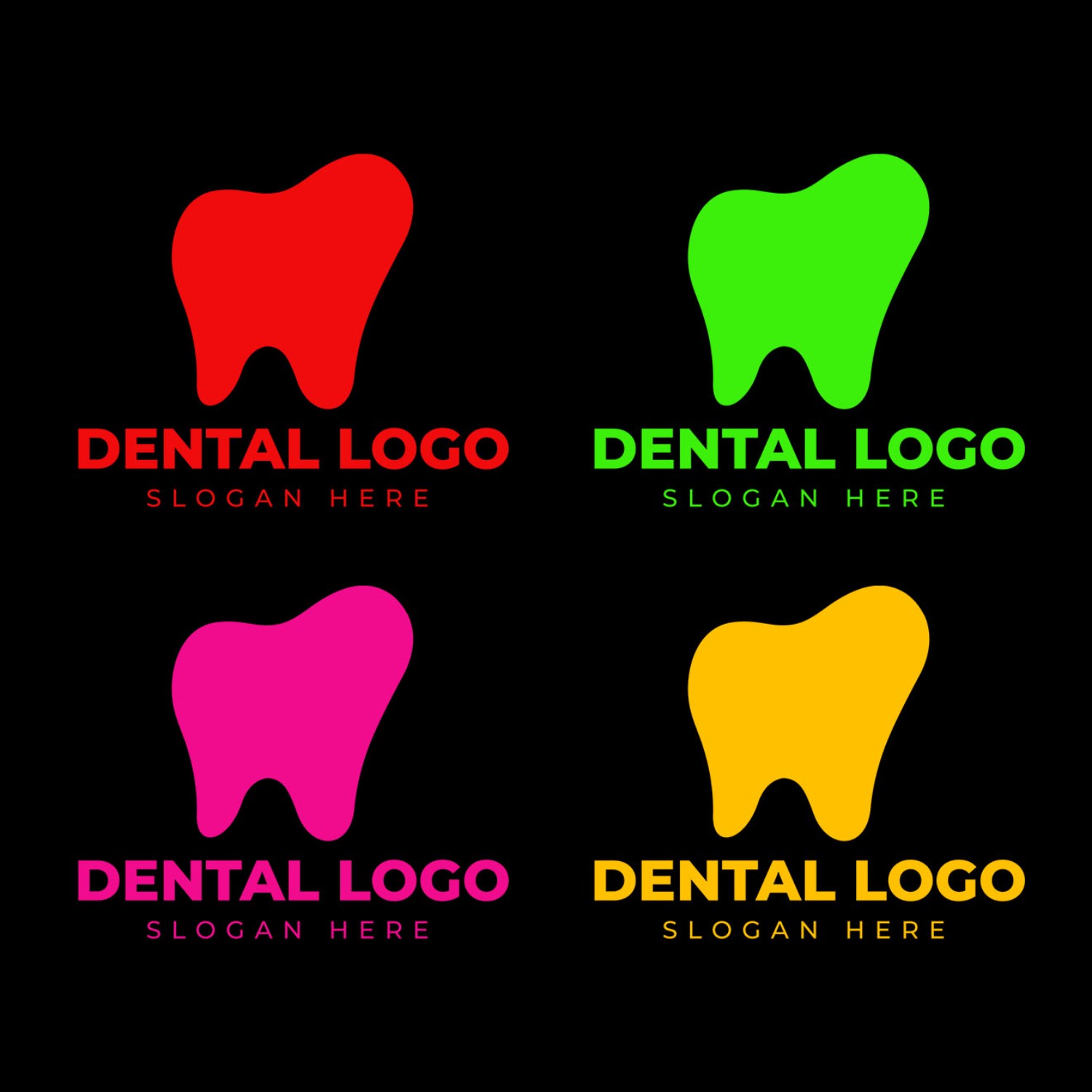 Dental Logo Vector Design Template colorful preview.