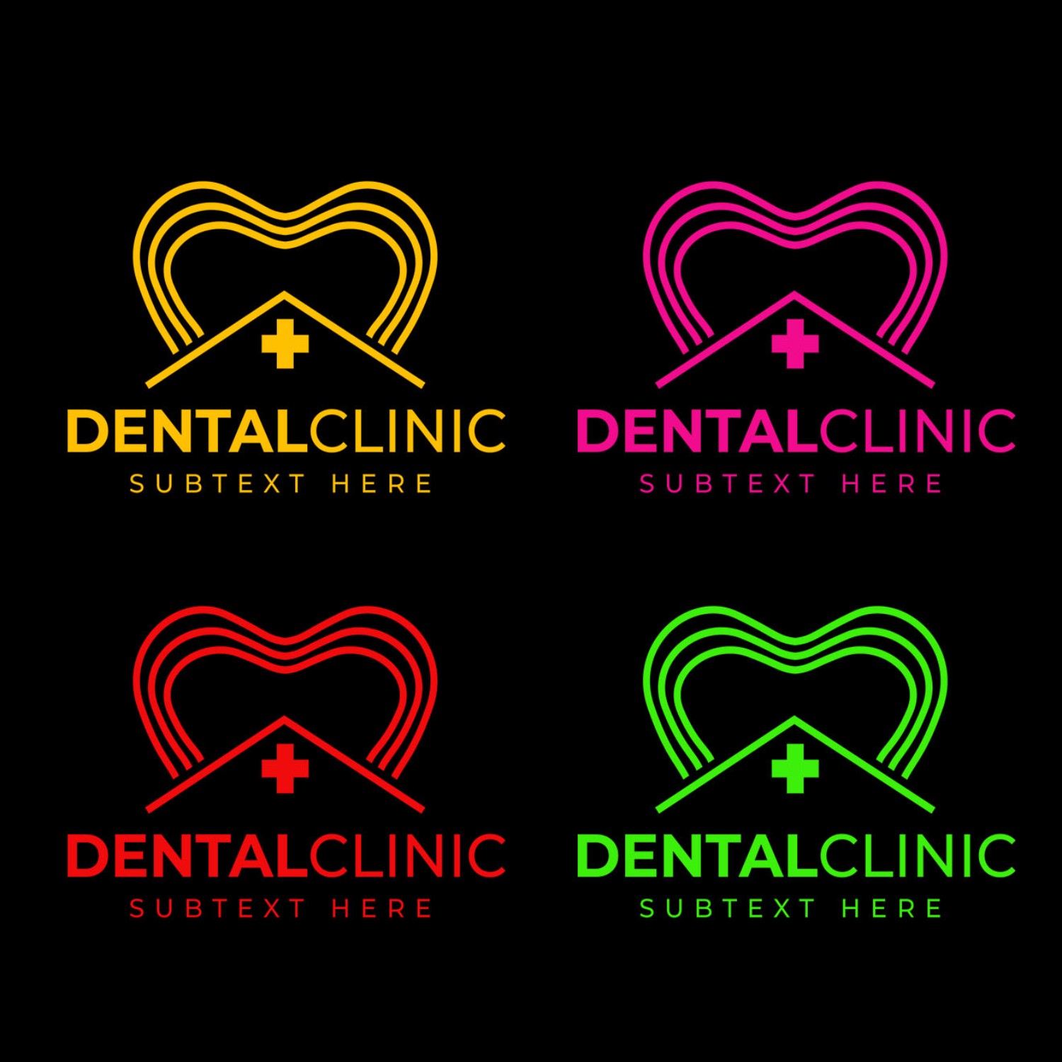 Dental Clinic Vector Logo Template colorful preview.