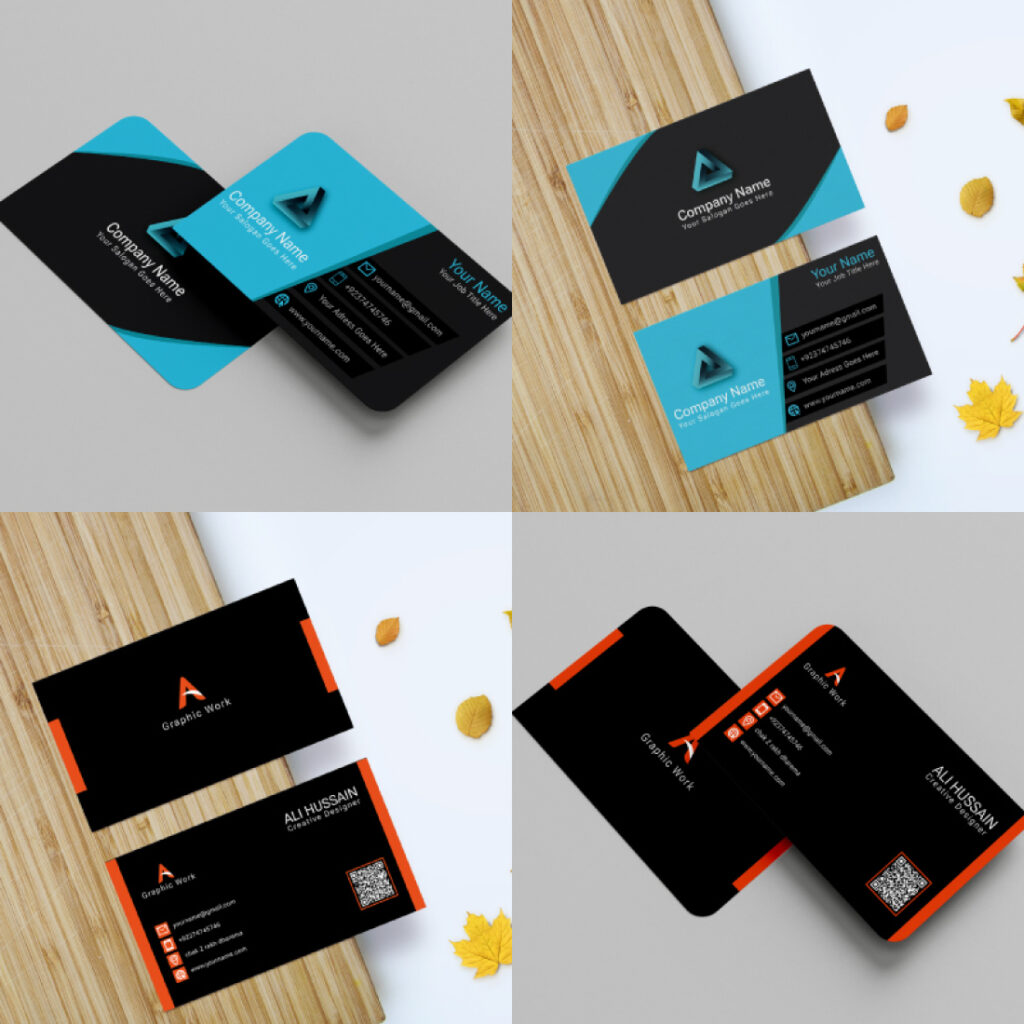 Modern Black Background Business Cards MasterBundles