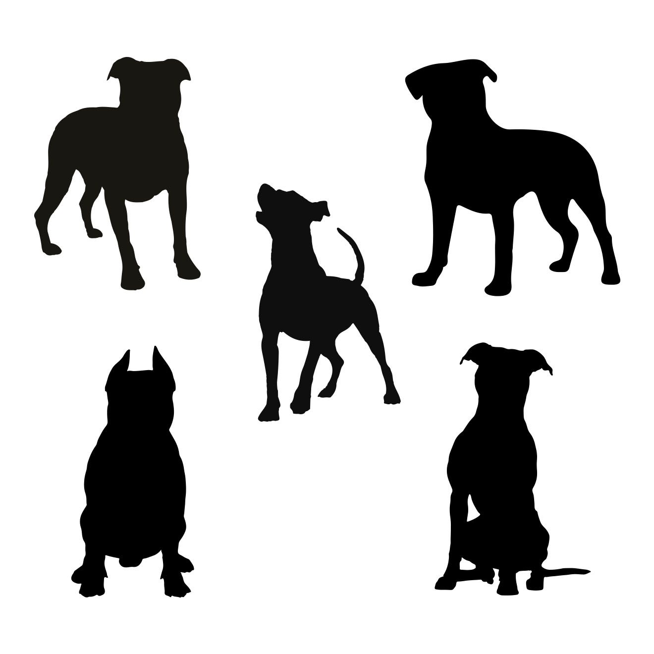 Dog Silhouettes T-Shirt Designs Bundle cover image.
