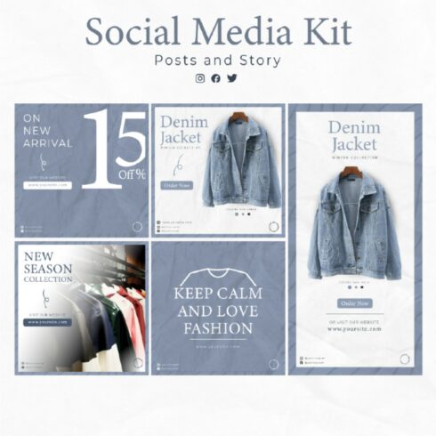 Fashion Social Media Template Pack cover image.