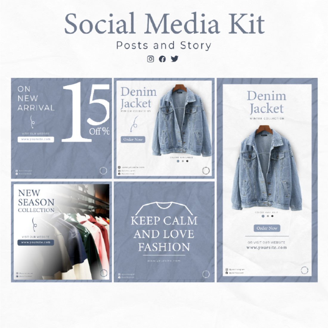 Fashion Social Media Template Pack cover image.