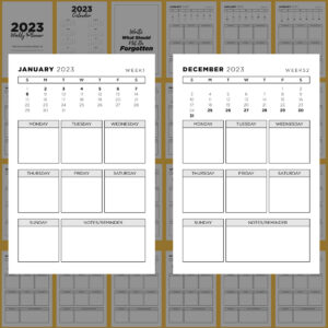2023 Weekly Planner KDP Interior Design | MasterBundles