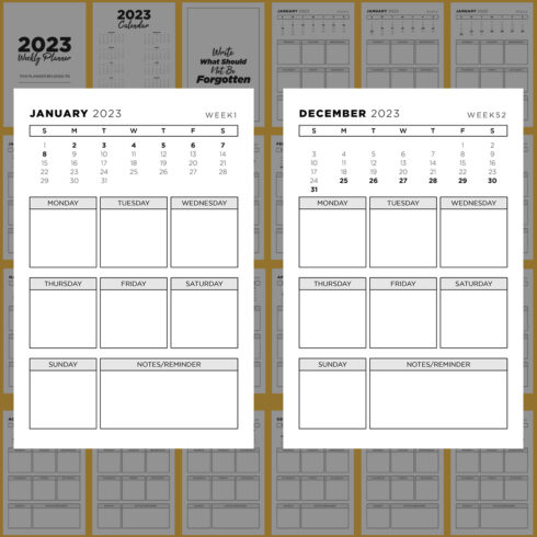 2023 Weekly Planner KDP Interior Design - MasterBundles