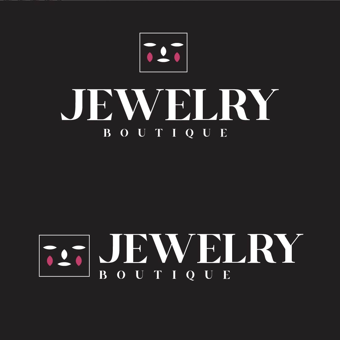 Fashion Jewelry Logo Vector with black background.