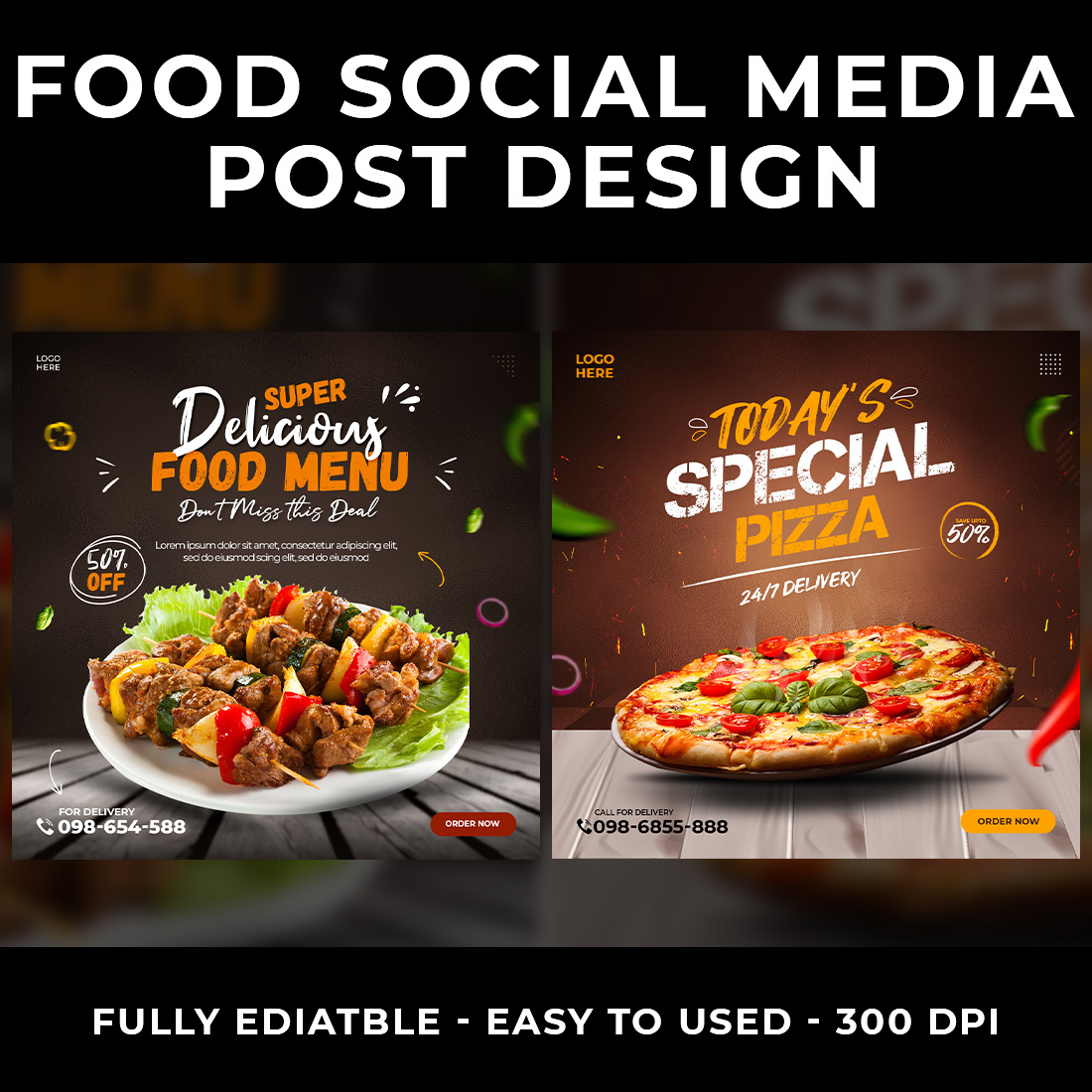 Social Media Food Post Design Template cover image.