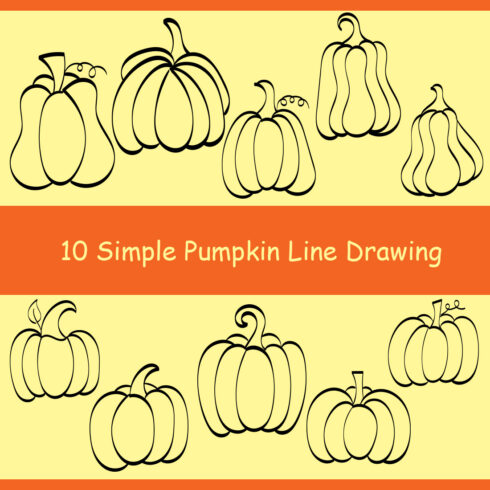 Simple Pumpkin Line Drawing cover image.