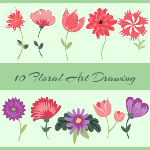 Floral Art Drawing Description.