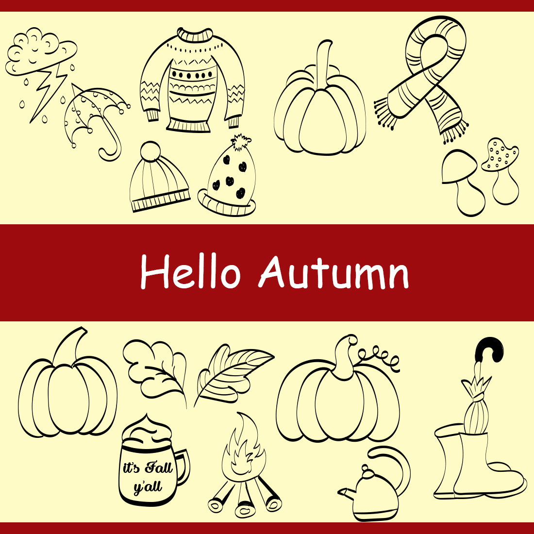 Autumn Greeting Card Design cover image.