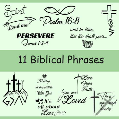Biblical Phrases Vector Illustrations cover image.