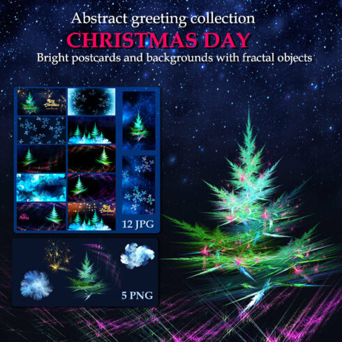 Abstract Christmas Day Collection with Fractal Objects cover image.