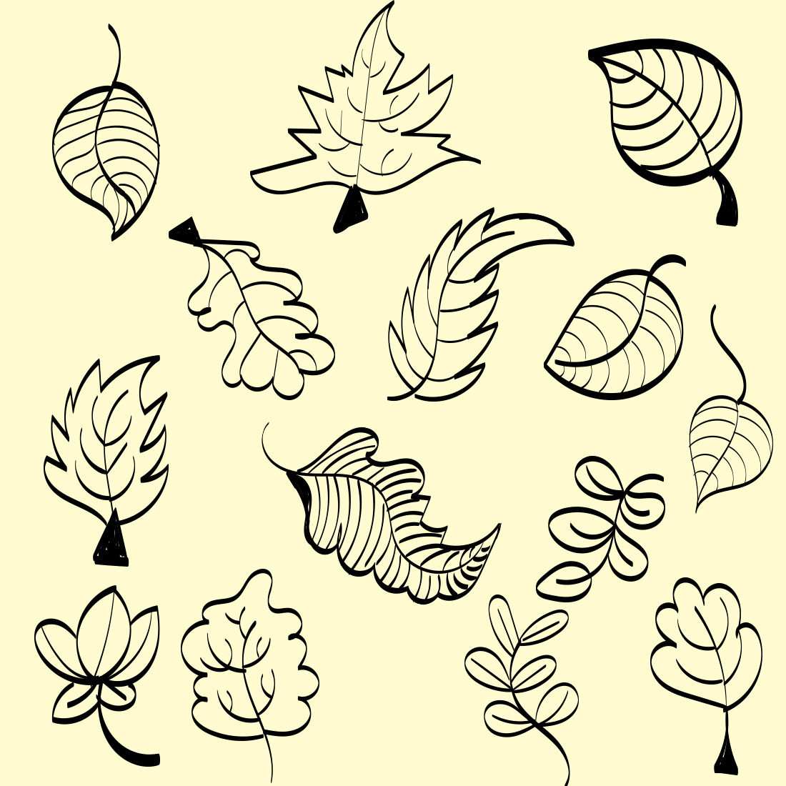 14 Autumn Leaves Design set preview.