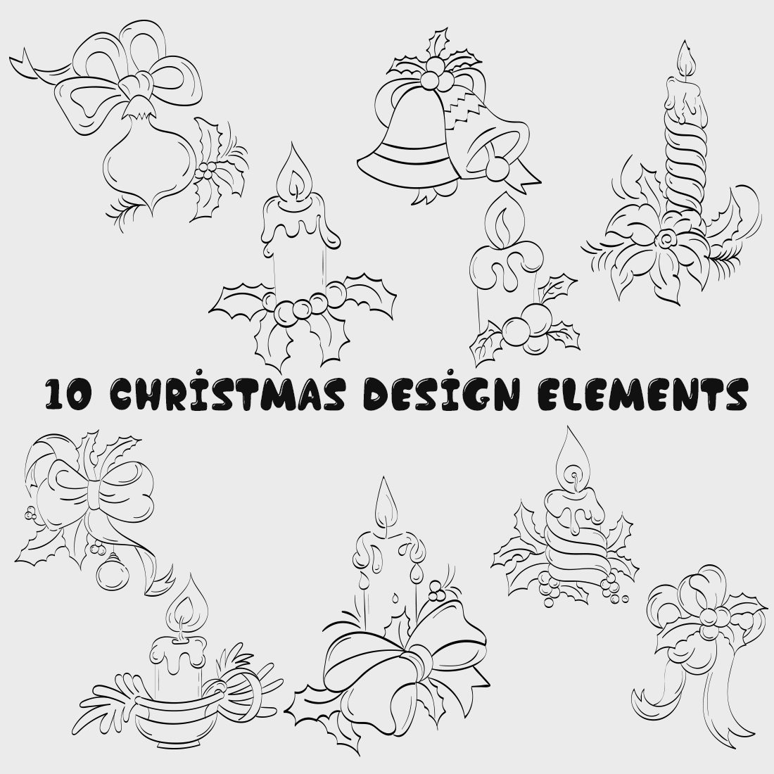 Christmas Elements Design Graphics facebook image.