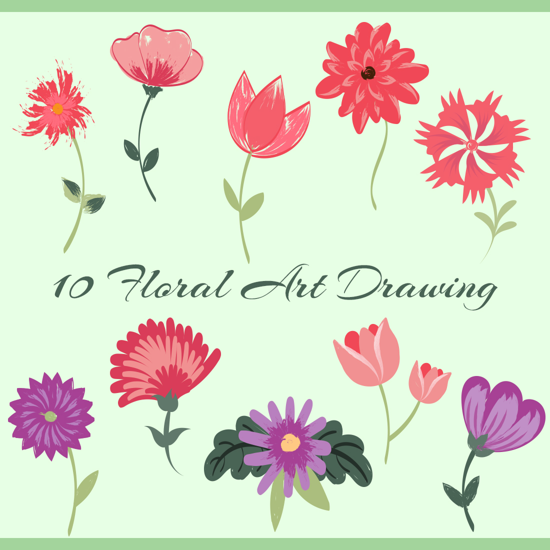 Floral Art Drawing cover images.