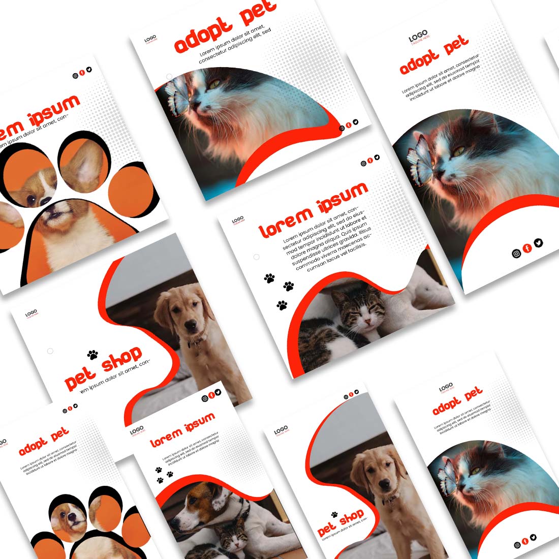 Pet Instagram Posts and Stories Templates cover image.