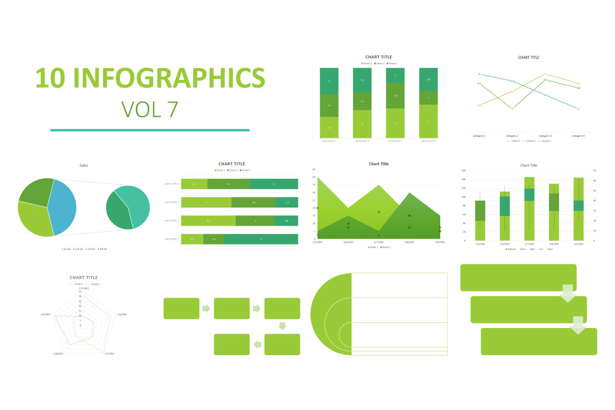 Graphs are different green color.