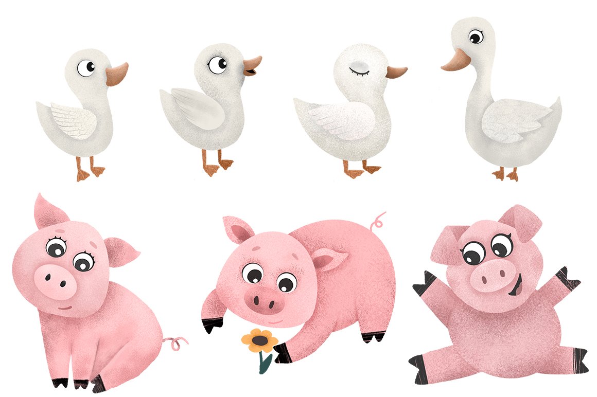 Pigs and birds for your virtual farm.