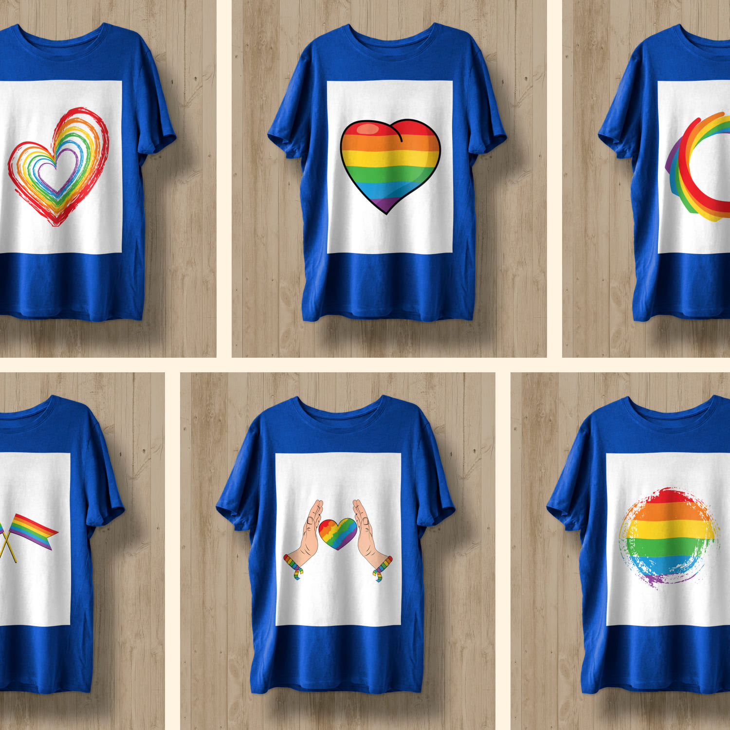 Pride Flag T-shirt Designs Bundle Cover.