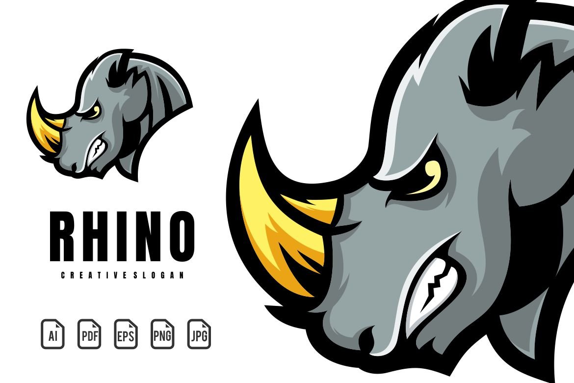 Angry rhino in a high quality.