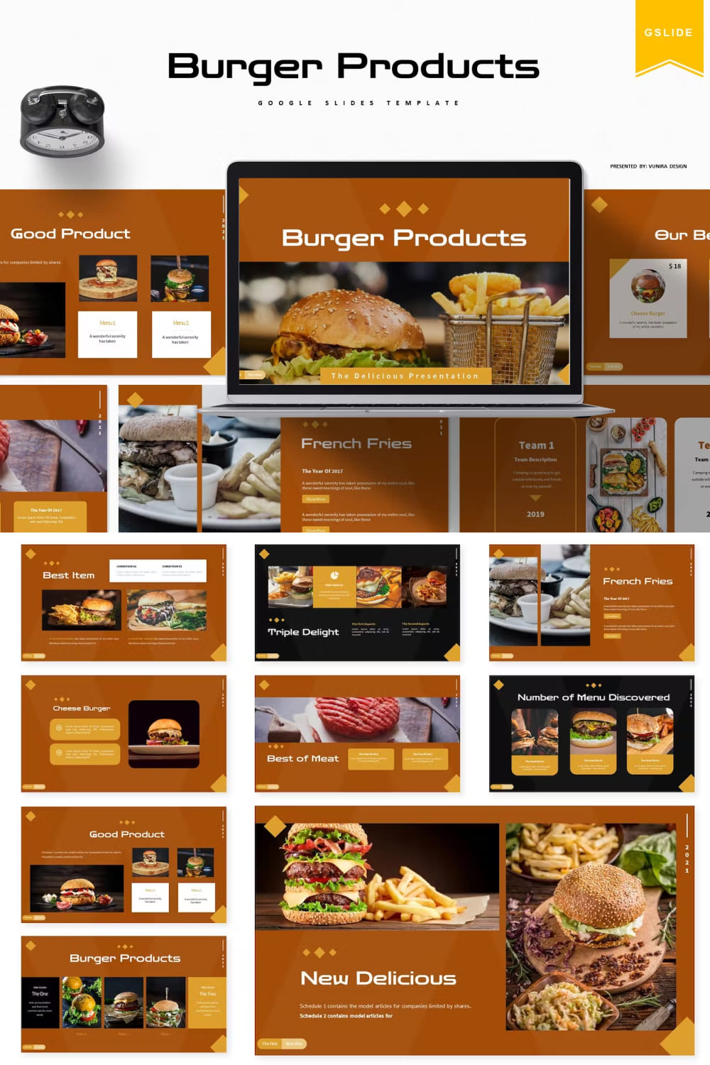 Burger Products | Google Slides Template - Pinterest.