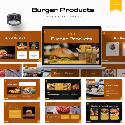 Burger Products | Google Slides Template.