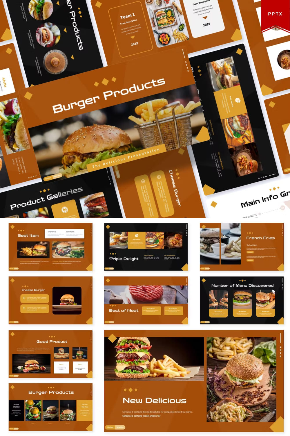 Burger Products | Powerpoint Template - Pinterest.