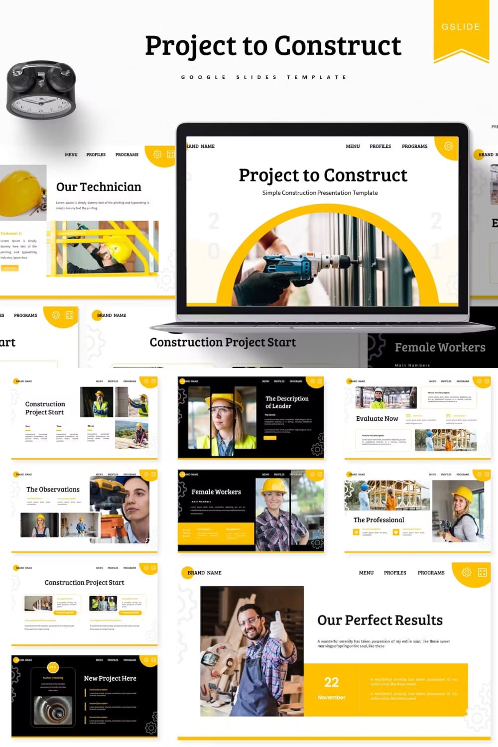 Project To Construct | Google Slides Template - Pinterest.