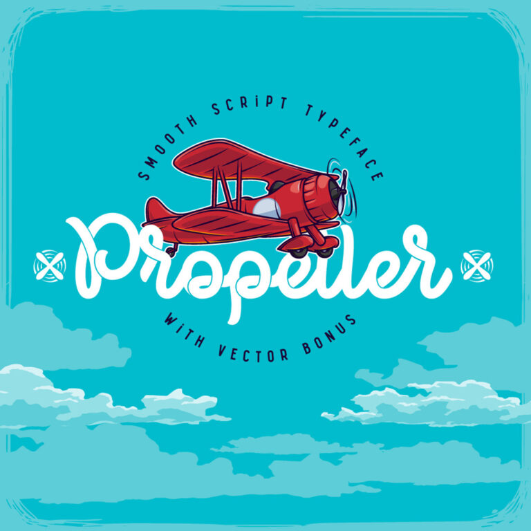 Propeller font + illustration MasterBundles