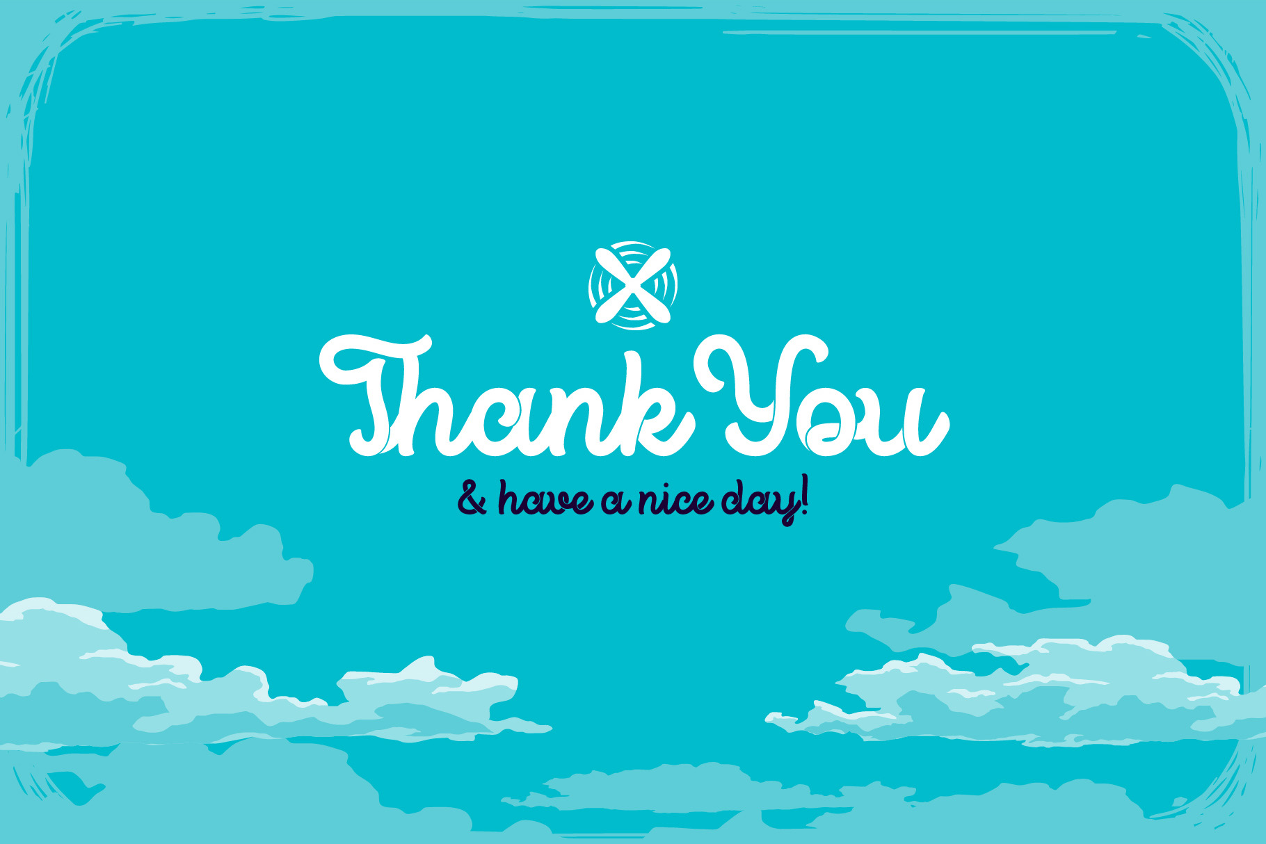 Thank you phrase using Propeller Font.