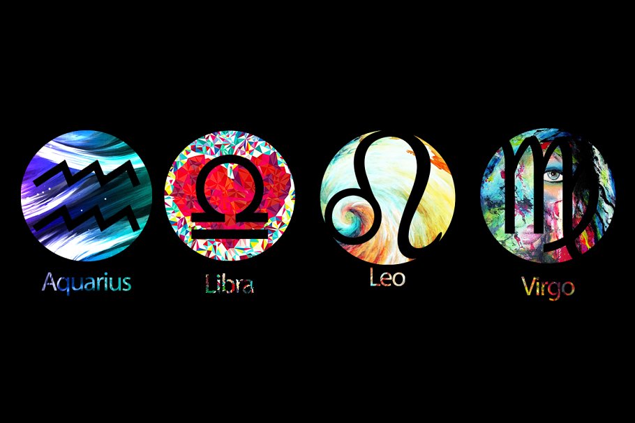 Great zodiac signs collection for your creative projects.