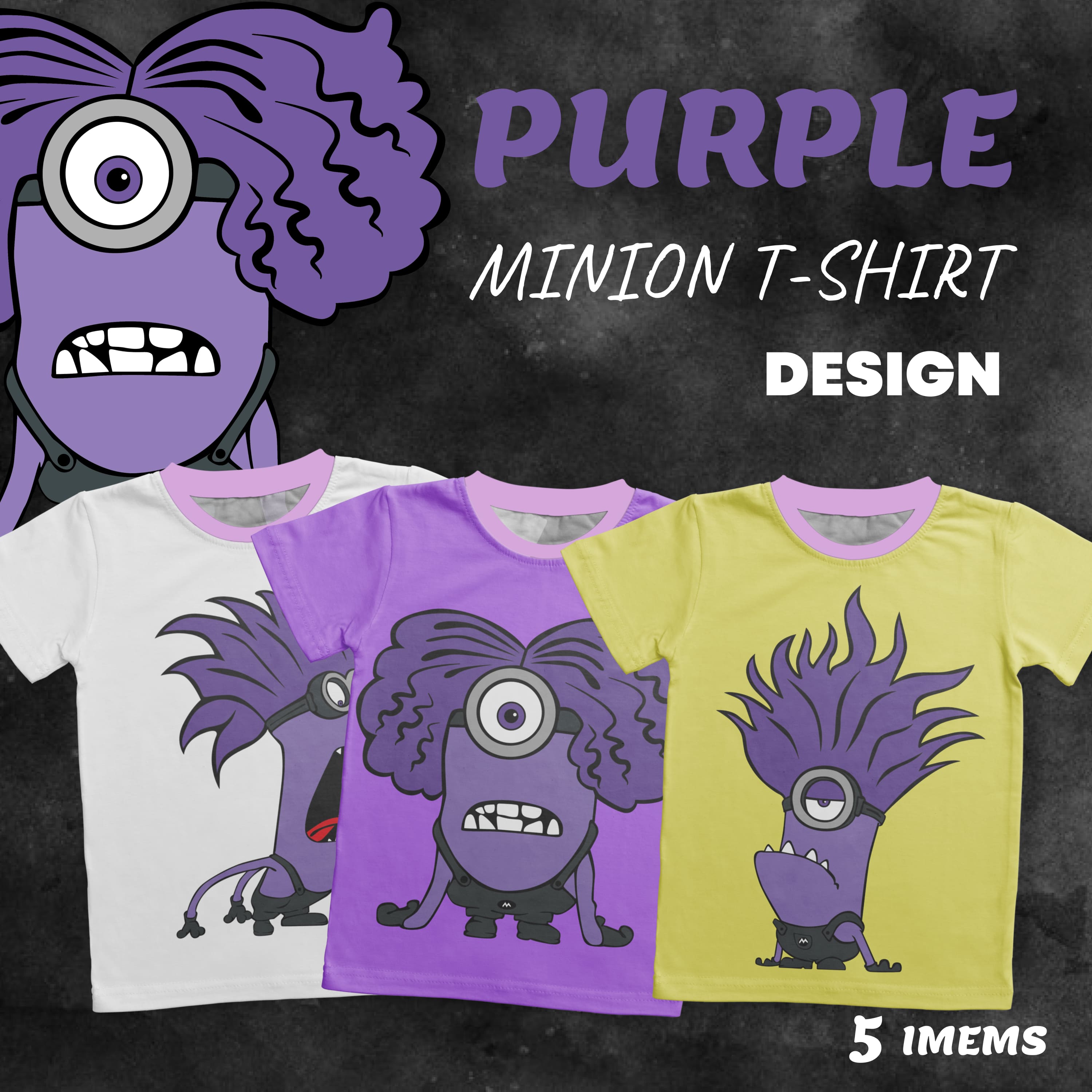 Purple Minion T-shirt Designs.