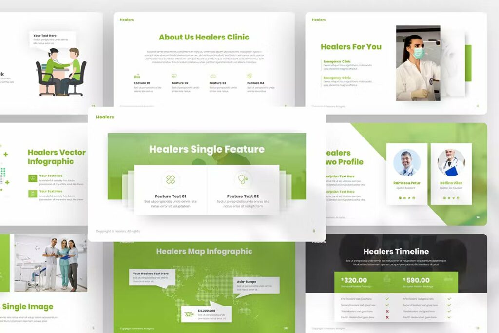 Healer Health Professional PowerPoint Template – MasterBundles