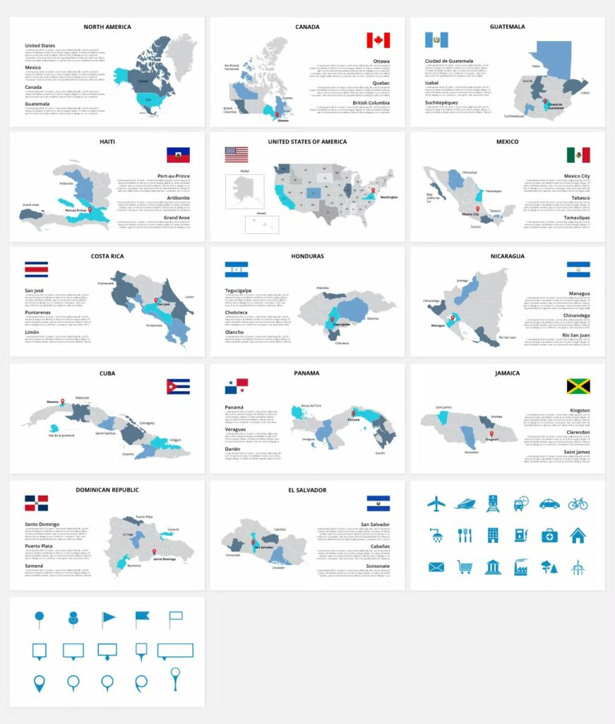 Animated North America Maps Powerpoint Masterbundles