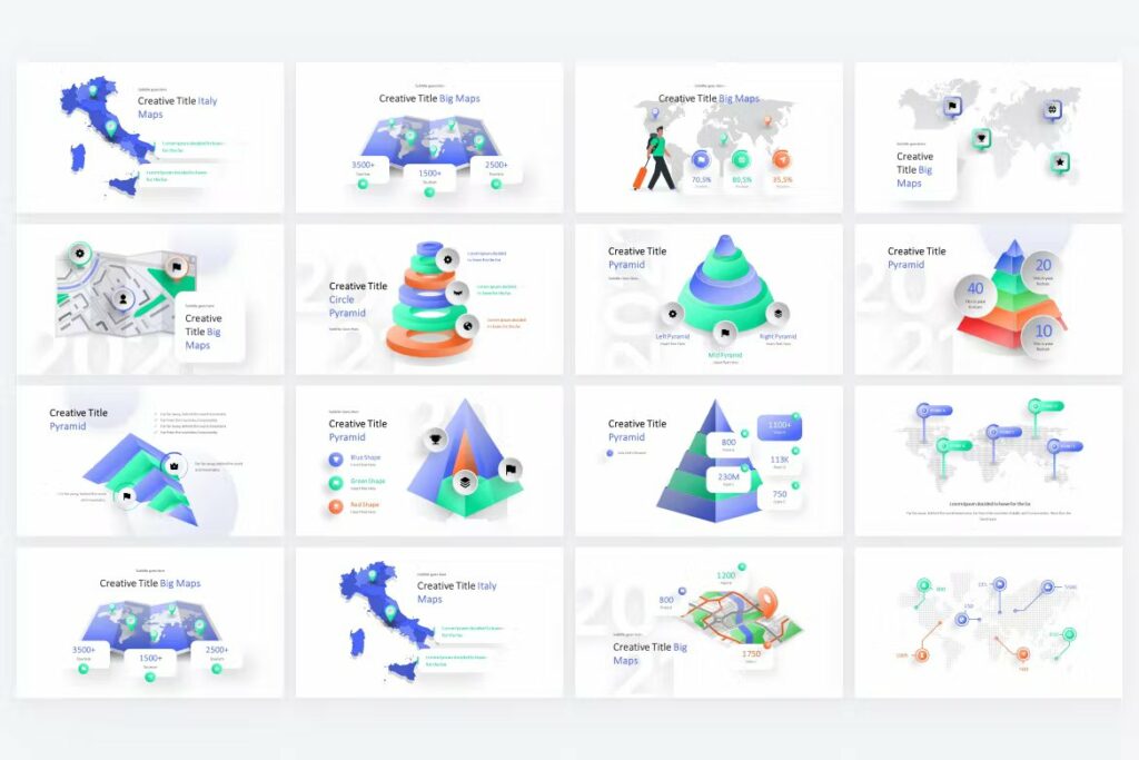 Pyramid Map Visual Pyramid & Maps Infographic PowerPoint Template – MasterBundles