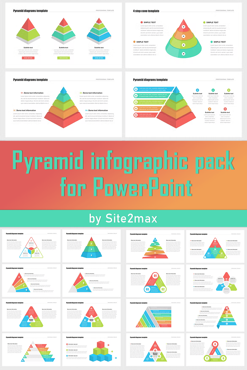 Pyramid Infographic Pack For PowerPoint - Pinterest.