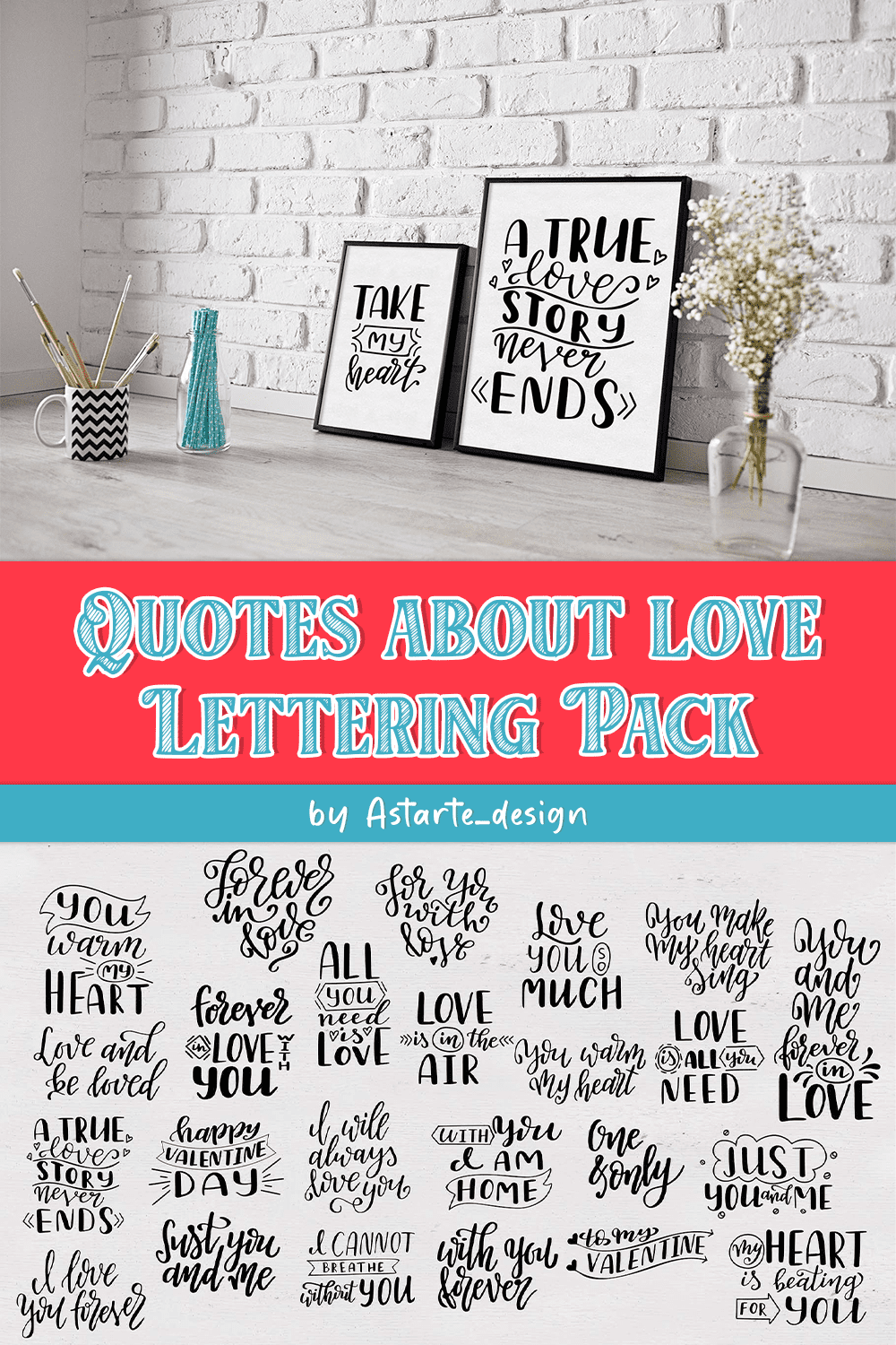 quotes about love lettering pack pinterest 62