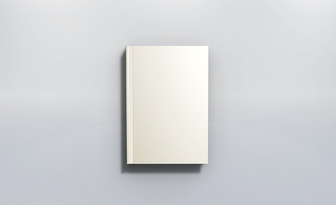 Image of blank book in white color.