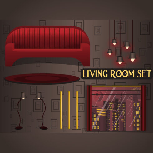 Living Room Vector Templates for Animator cover image.