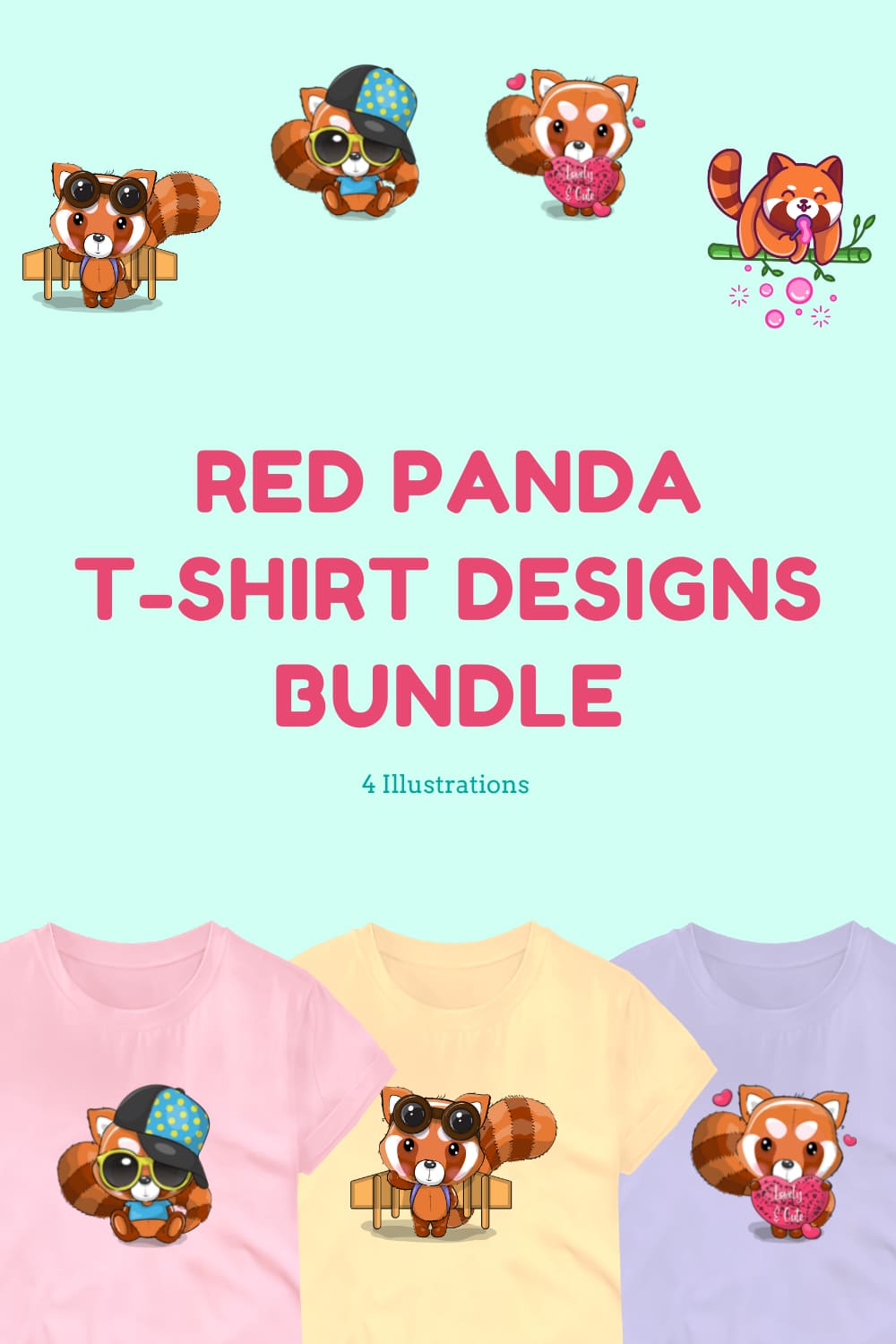 Red Panda Svg T-shirt Designs Bundle - Pinterest.
