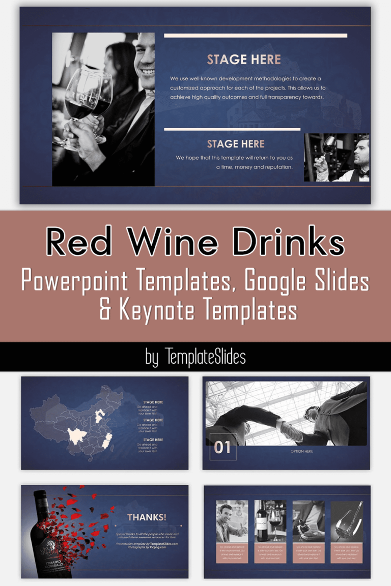 Red Wine Drinks Powerpoint Templates, Google Slides & Keynote Templates