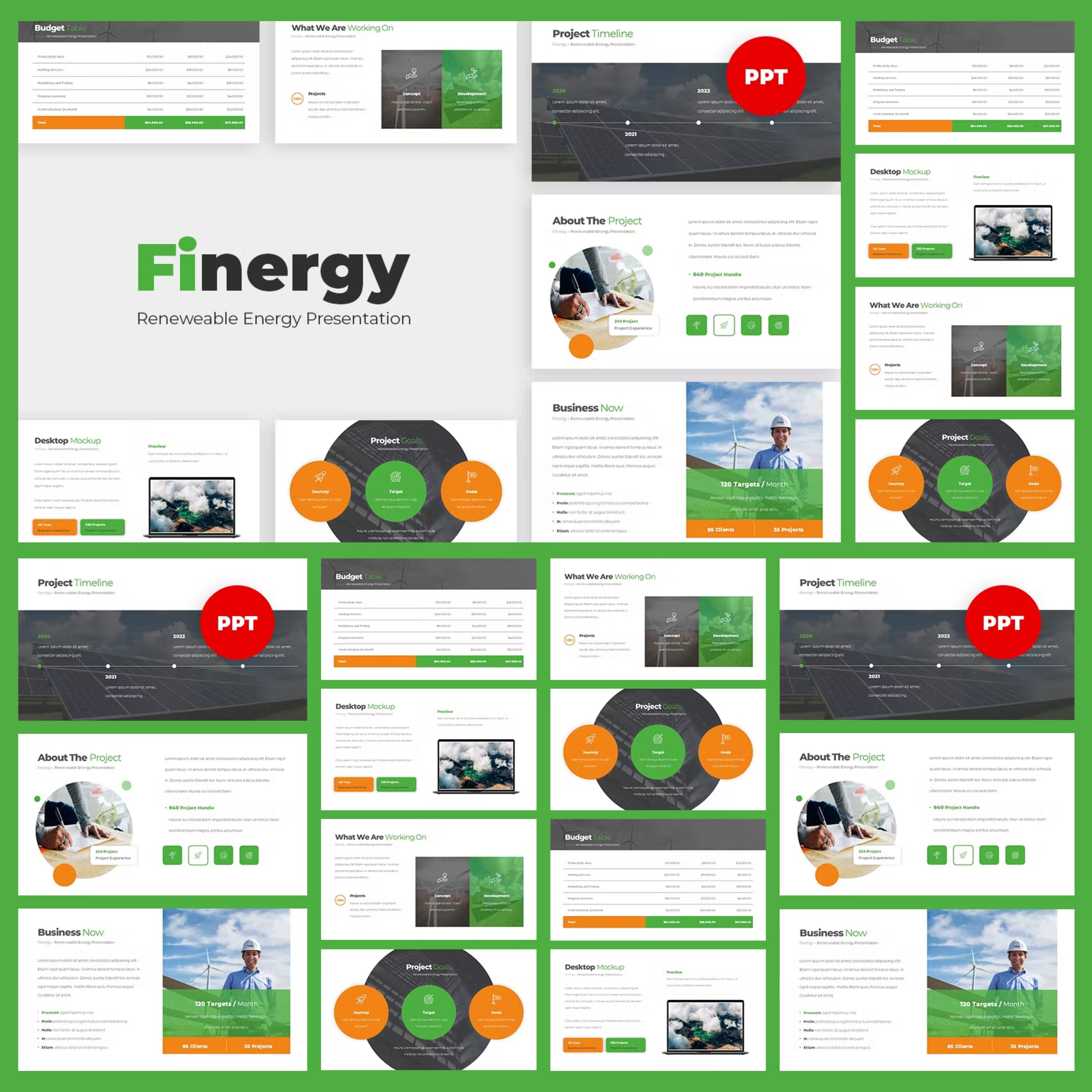 Finergy Renewable Energy Presentation Template created by BekeenCo.
