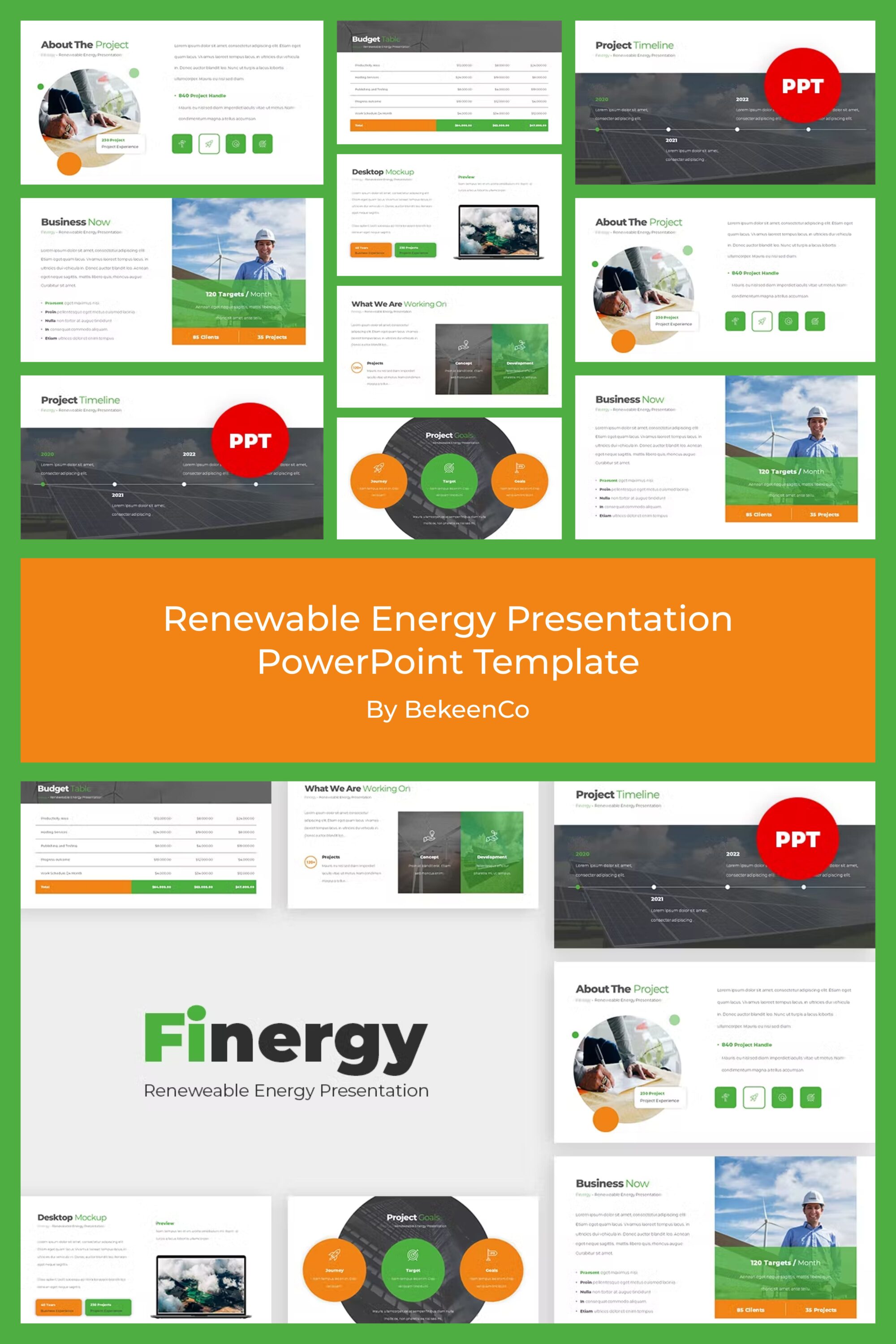 Finergy Renewable Energy Presentation Template - pinterest image preview.
