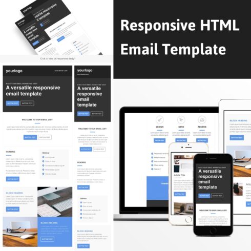 A collection of images of a gorgeous responsive email design template.