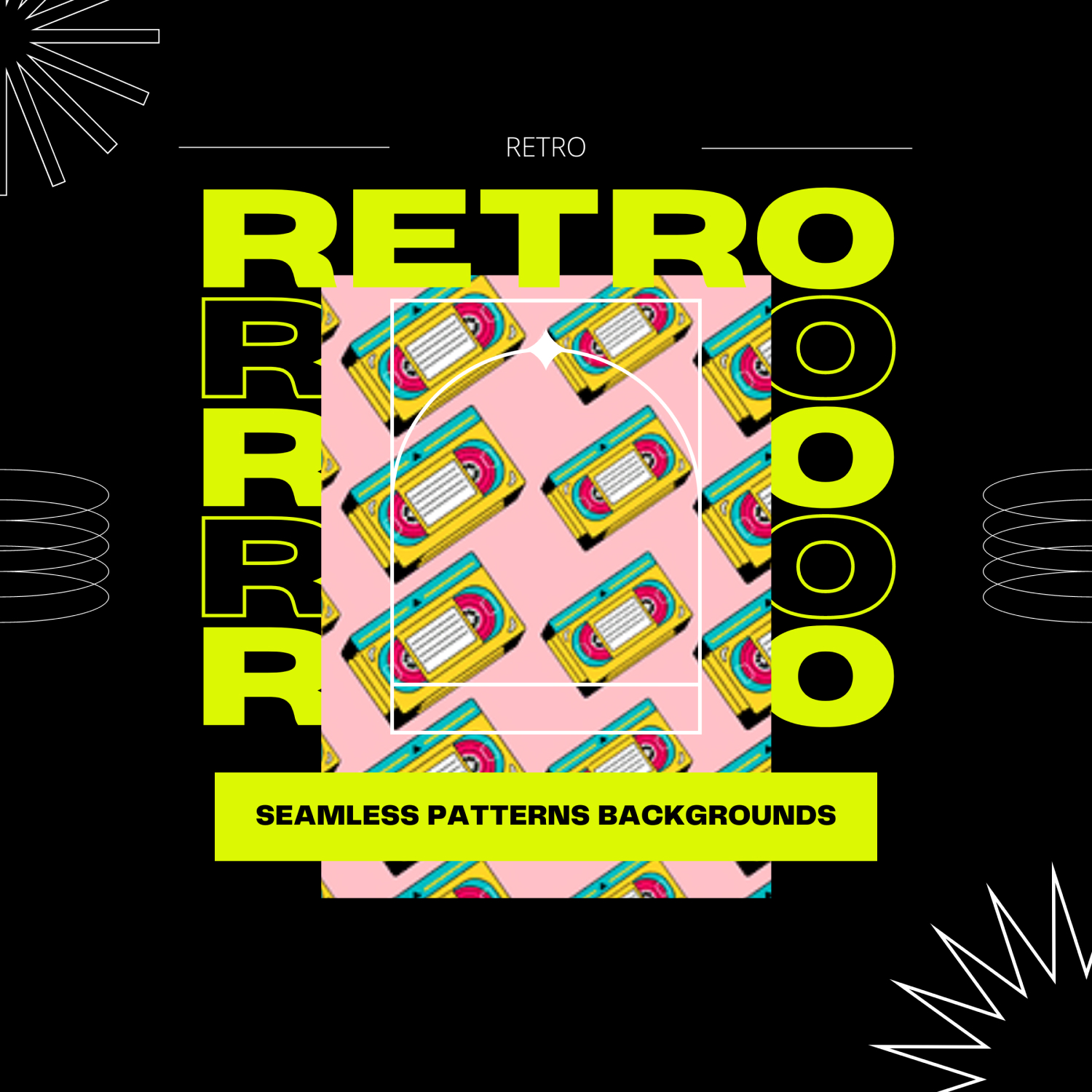 12 Retro Seamless Patterns/Backgrounds.